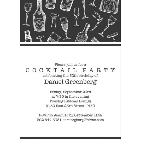 Cocktail Banner Invitations